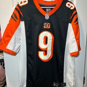 Nike Cincinnati Bengals Joe Burrow #9 Jersey Black Orange White Size M